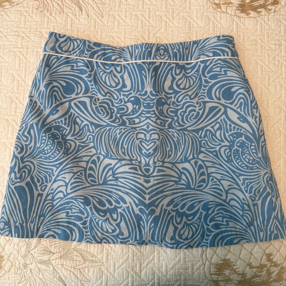 Patagonia W’s Button Out Boardie Blue Printed Skort Short Skirt 6